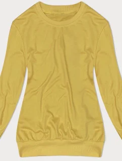 Tenká žlutá dámská tepláková mikina se stahovacími lemy (68W05-117)