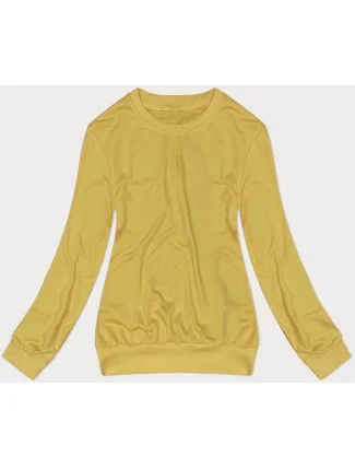 Tenká žlutá dámská tepláková mikina se stahovacími lemy (68W05-117) Tenká žlutá dámská tepláková mikina se stahovacími lemy (68W05-117)