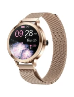 Dámské chytré hodinky VELTORI VT340-1 Zlatý náramek + růžový silikonový řemínek Dámské chytré hodinky VELTORI VT340-1 Zlatý náramek + růžový silikonový řemínek