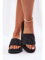 Dámské pantofle na platformě Big Star – černé Dámské pantofle na platformě Big Star – černé