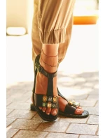 Elegantní Dámské Sandály S Ozdobnými Detaily S.Barski KV27-030 Černé