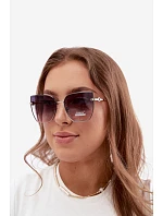 Bezrámové sluneční brýle typu cat eye s UV filtr 400 tmavě modré