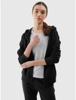 Dámská tepláková rozepínací mikina s kapucí 4F - černá Dámská tepláková rozepínací mikina s kapucí 4F - černá