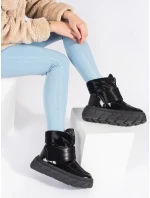 Trendy dámské černé  sněhule platforma