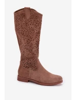 Ažurové kozačky model 224442 Step in style Ažurové kozačky model 224442 Step in style