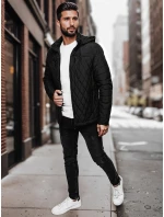 Pánská prošívaná bunda s kapucí černá FashionStreet TX4989