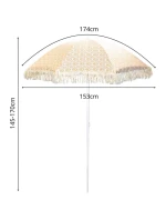 PLÁŽOVÝ A ZAHRADNÍ SLUNEČNÍK SE STŘAPCI 174 CM ŽLUTÝ