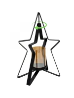 KOVOVÝ SVÍCEN 31,5 CM HVĚZDA SLÍDA