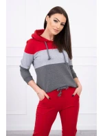 Barevná pruhovaná sada červená+šedá Barevná pruhovaná sada červená+šedá