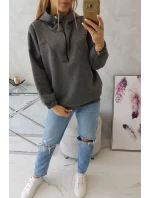 Mikina s kapucí v grafitové barvě Mikina s kapucí v grafitové barvě