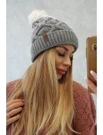 Fleecová čepice Alice K248 šedá+bílá Fleecová čepice Alice K248 šedá+bílá