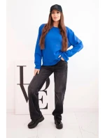 Dámská mikina z pružného bavlněného materiálu s kulatým výstřihem bílá