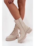 Dámské workery s přezkami Medvídek Srdce Béžové Iravine