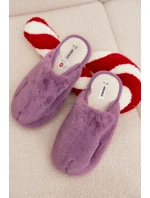 Kožešinové dámské pantofle fialové Belinna