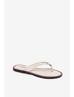 Dámské ploché žabky se zlatým detailem Světle béžové Tella