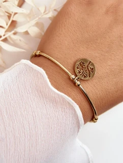 Dámský navlékací ocelový náramek, zlatý