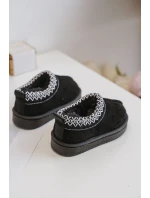 Sněhule Kotníkové Dětské Na Platformě Zateplené Kožíškem Černé Vilabria