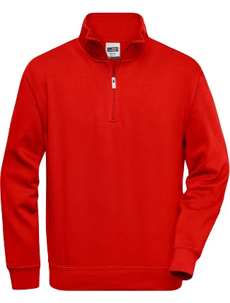 Daiber JN 831 Pracovní mikina s 1/4 zipem 02.0831 red