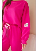 Komplet teplákové + kalhoty máslová látka fuchsie