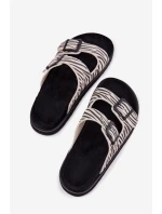 Semišové Dámské Pantofle S Přezkami D.Franklin DFSH405002 Zebra