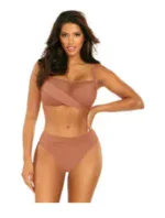 Dámské dvoudílné plavky Fashion 16 S1002N2-25 skořicové - Self