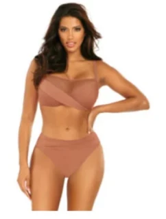 Dámské dvoudílné plavky Fashion 16 S1002N2-25 skořicové - Self