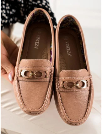 Klasické  mokasíny dámské hnědé bez podpatku