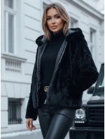 Dámský krátký kabát ELMIRIS černý kožich FashionStreet TY4995