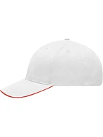 Daiber MB 6541 Lehce broušená 6 panelová sandwich kšiltovka 03.6541 white/red Daiber MB 6541 Lehce broušená 6 panelová sandwich kšiltovka 03.6541 white/red