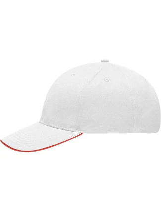 Daiber MB 6541 Lehce broušená 6 panelová sandwich kšiltovka 03.6541 white/red Daiber MB 6541 Lehce broušená 6 panelová sandwich kšiltovka 03.6541 white/red