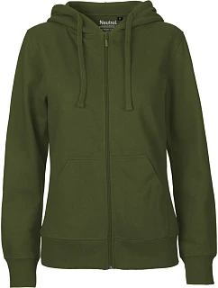 Neutral O 83301 Dámská mikina s kapucí z bio bavlny 77.8331 military
