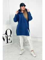 Zateplená mikina s bočními rozparky z džínoviny