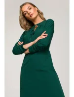 S325 Přiléhavé šaty s vázaným výstřihem - zelené S325 Přiléhavé šaty s vázaným výstřihem - zelené