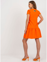 RUE PARIS oranžové letní šaty s volánky