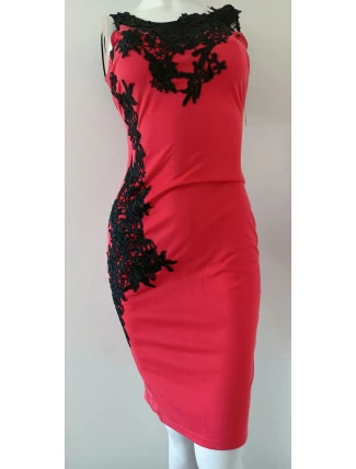 Dámské šaty 9103 černo-červené - Koucla