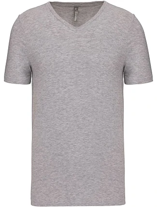 Kariban K 3014 Pánské elastické tričko s výstřihem do V 20.3014 light grey heather Kariban K 3014 Pánské elastické tričko s výstřihem do V 20.3014 light grey heather