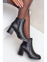 Zateplené boty na podpatku černé Feliveth