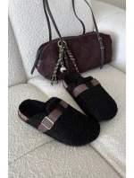 Dámské pantofle s beránčím kožíškem Černé Lorivine