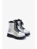 Zateplené Dívčí Lakované Kotníkové Boty Na Zip Stříbrné Novita Zateplené Dívčí Lakované Kotníkové Boty Na Zip Stříbrné Novita