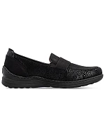 Dámské polobotky – pohodlné černé mokasíny Rieker 48968-00 Dámské polobotky – pohodlné černé mokasíny Rieker 48968-00