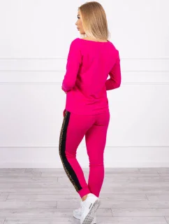 Fuchsiová sada s leopardím potiskem