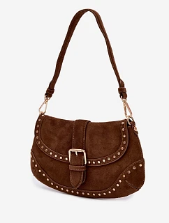 Eko semišová kabelka s nýty Camel Clarielle
