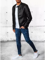 Pánská kožená bunda černá FashionStreet TX4382