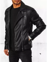 Pánská kožená bunda černá FashionStreet TX4385 Pánská kožená bunda černá FashionStreet TX4385