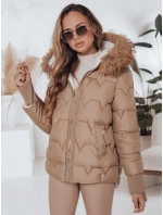 SNOWMISS dámská zimní bunda prošívaná béžová s kapucí FashionStreet TY5000