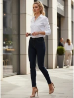 Dámské skinny džíny s vysokým pasem tmavě modré FashionStreet UY2865
