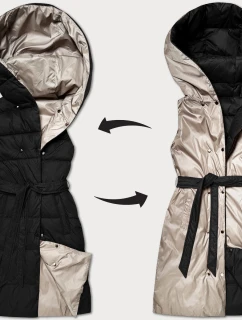 Černo-béžová oboustranná péřová vesta Minority (P3-6016-1+62)