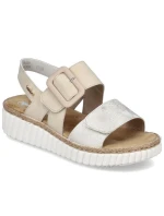 Dámské sandály na podpatku béžové Rieker 69260-60 Dámské sandály na podpatku béžové Rieker 69260-60