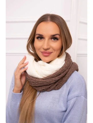 KN14 Dámský dvoubarevný čepec mocca+ecru KN14 Dámský dvoubarevný čepec mocca+ecru