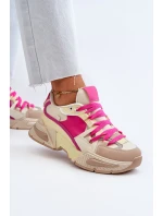 Dámská módní šněrovací sportovní obuv Béžovo-růžová Chillout!